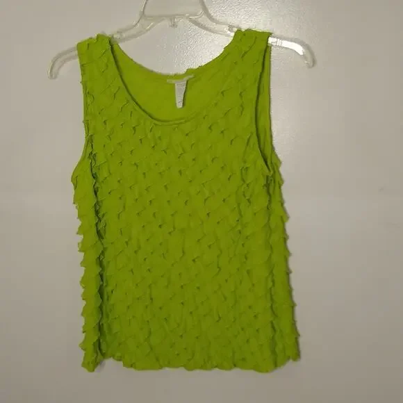 Janerie women's size XL lime ruffled tank top.