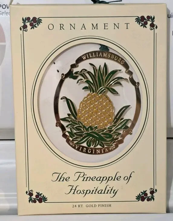 Colonial Williamsburg 24Kt. Gold-Finish Christmas Ornament –The Pineapple (2003)