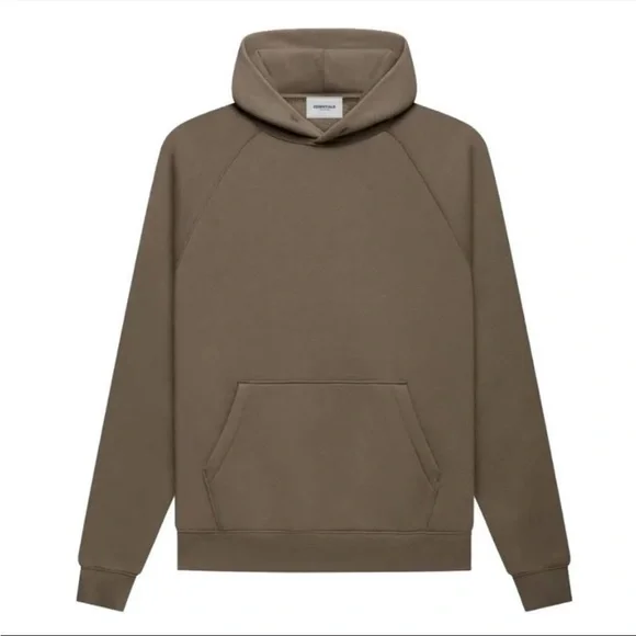 ESSENTIALS Fear of God logo oversized hoodie top sweatshirt wheat