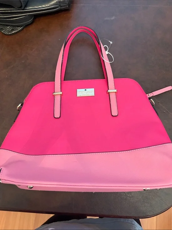 Source Unknown Two-Tone Hot Pink and Light Pink Tote