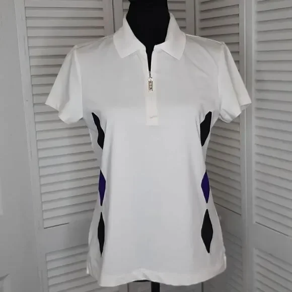 EP Pro Tour Tech White with Black and Purple Diamond Design Shirt