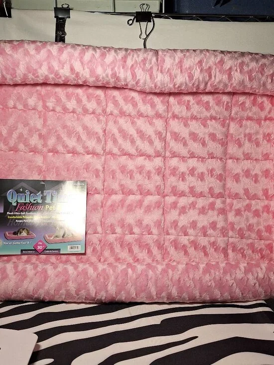 MidWest Homes for Pets QuietTime Fashion Dog Bed, Pink Faux Fur Bolster, 30