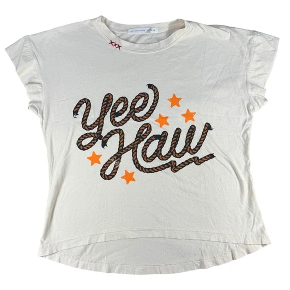 Altar'd State Yee Haw Graphic Tee Star‎ Western Cream Medium Cotton Womens