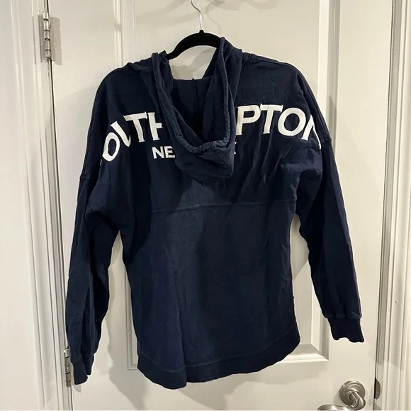 Spirit Activewear Cotton Hooded Pullover in Navy Blue Southhamptons New York