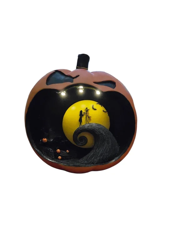 Halloween Pumpkin Shadowbox Wall Decor with Yellow Moon