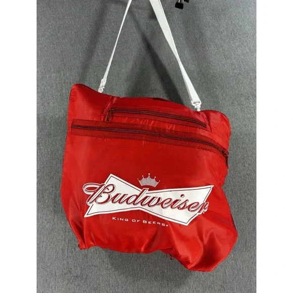 Vintage Budweiser‎ Stadium Blanket Poncho 2-in-1 Hooded Coverup Lined Fleece Bag