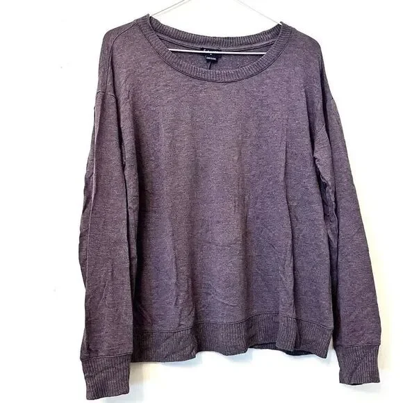Splendid Rayon Blend Jersey Knit Long Sleeve Pullover Purple Sweatshirt Medium