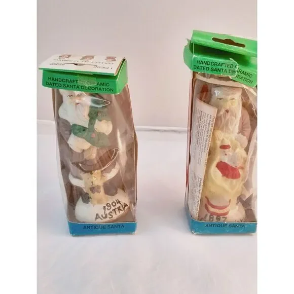 Vtg Santas From Around the World Dated Christmas Bisque‎ Figurine