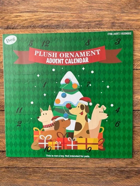 Costco Advent Calendar 12 Day Dog Plush Ornament Christmas