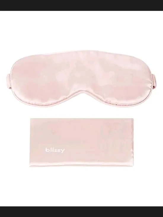 Bliss Pink Silk Sleep Mask with Matching Pouch