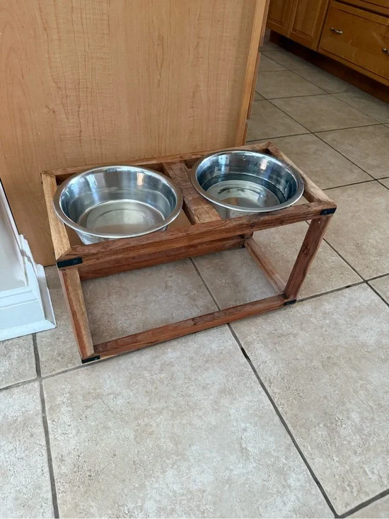 Wood Dog Bowl Stand