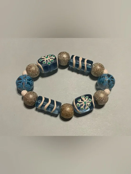Mixed Glass Bead & More Stretch Bracelet #0153