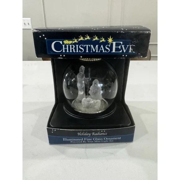 Illuminated Fine‎ Glass Ornament Powered by Your Light Set