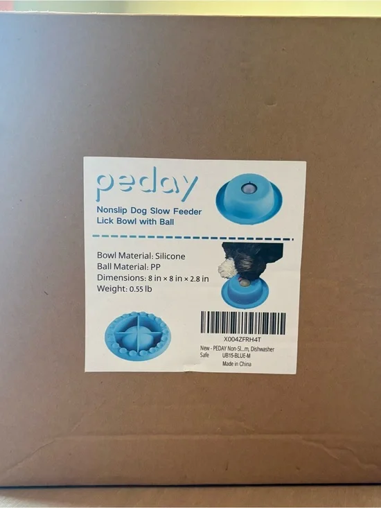 5/$30 Peday Blue Non-Slip Slow Feeder Lick Bowl with Ball 8
