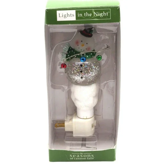 Vintage Seasons of Cannon Falls Lights in the Night Snowman Plug-In Night Light