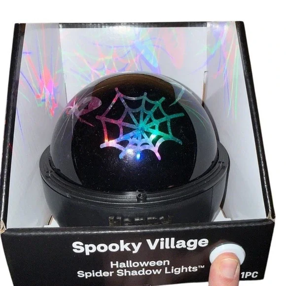 Gemmy Spooky Village Halloween Spider Shadow‎ Lights LED Projection Lamp