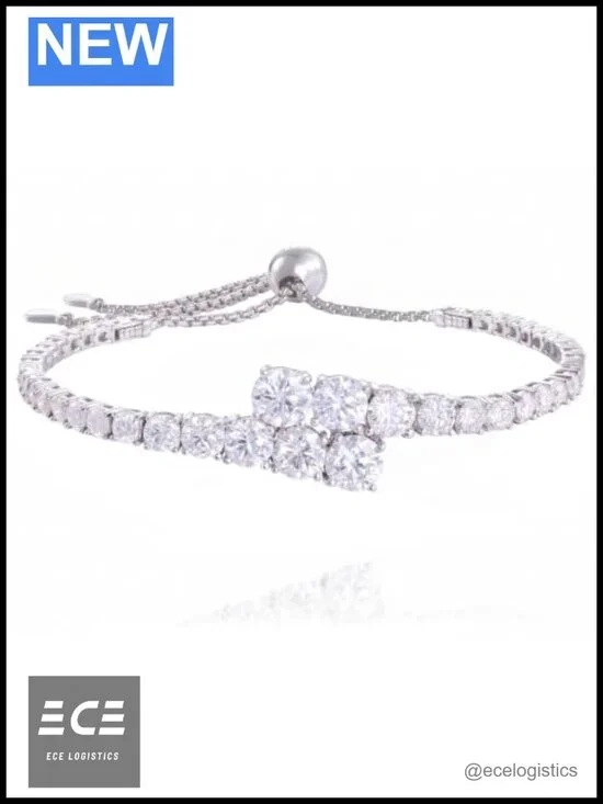 Moissanite Tennis Bracelet 925 Sterling Silver Adjustable Bolo 5-9.5in