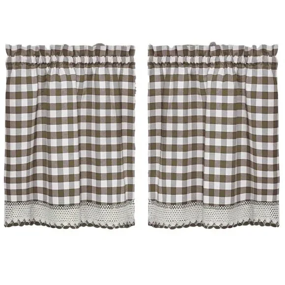 Woven Trends Designer Home Modern Kitchen Curtain Panels, 24L x 29W Inches