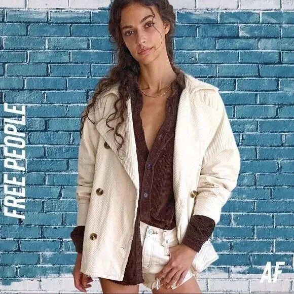 FREE PEOPLE REMI SHIRT JACKET IVORY NEW SMALL