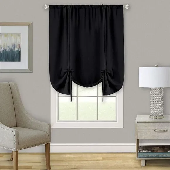 Woven Trends Two-Tone Window Curtain Shade Drapes, Room Darkening Shade with