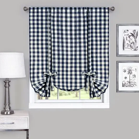 Woven Trends Farmhouse Curtains Kitchen Décor, Buffalo Plaid Valance, Classic