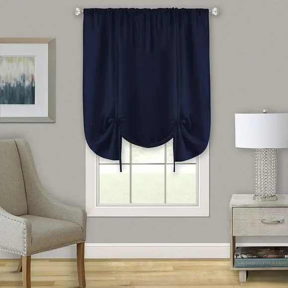 Woven Trends Two-Tone Window Curtain Shade Drapes, Room Darkening Shade with