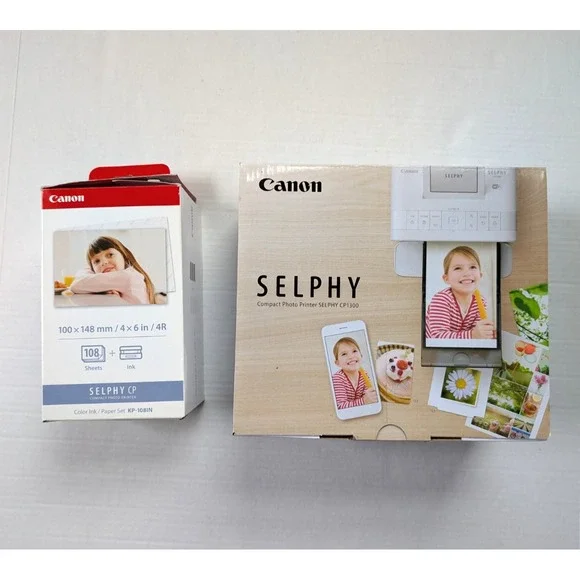 Canon Selphy CP1300 & KP-108IN Color Ink/Paper Set Open Box