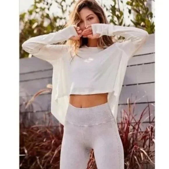 Free People Good Karma Biker Shorts Bike Athletic Short Grey Ice Size XS / S