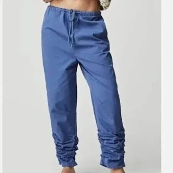NEW FREE PEOPLE LIGHT PARACHUTE BLUE PANTS SMALL