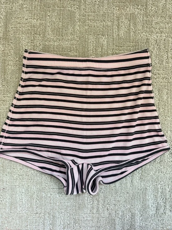 Free People High Waisted Stripe Sleep Shorts