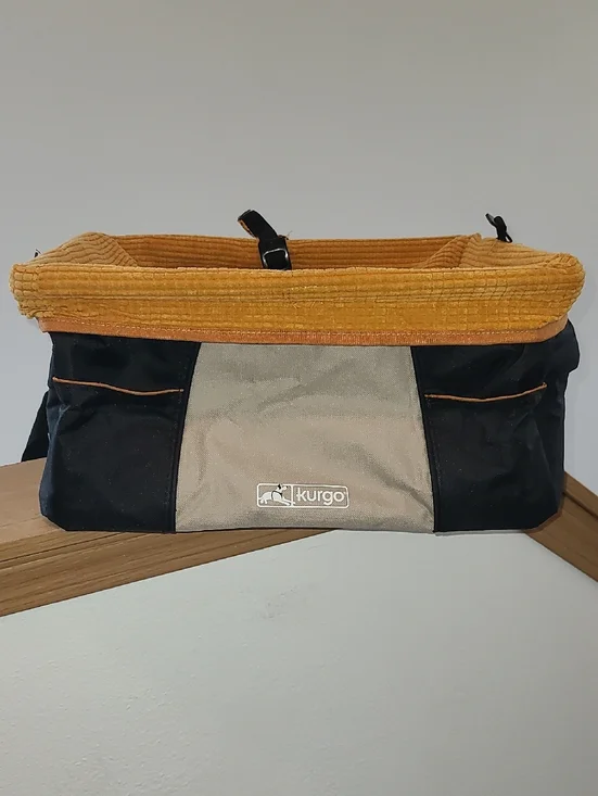 Kurgo Black and Tan Pet Car Travel Organizer with Mustard Trim