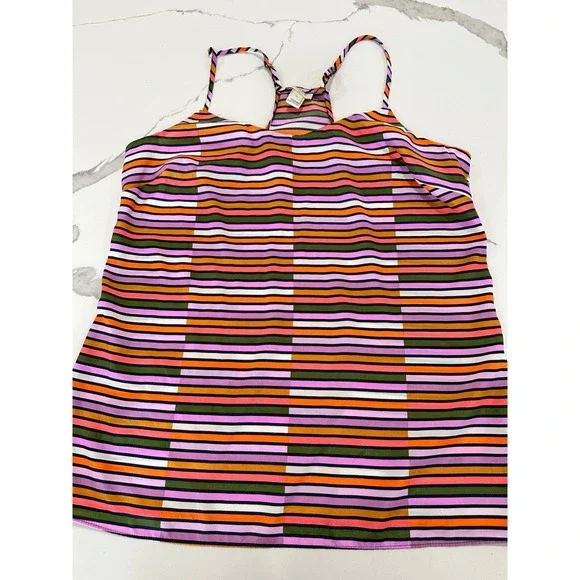 J.Crew Womens Multi Color‎ Striped Racerback Camisole Top Size 6