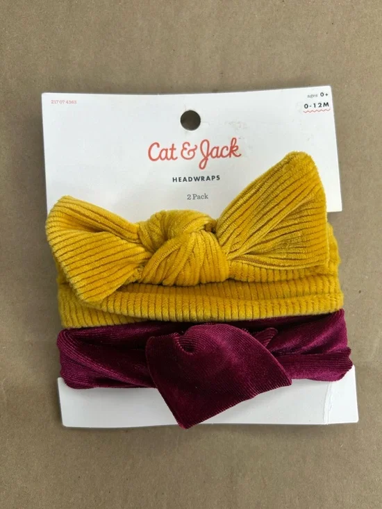 5 for $25🔥Cat & Jacket Set of 2 Headwraps Hairbands Size 0-12 Months- New