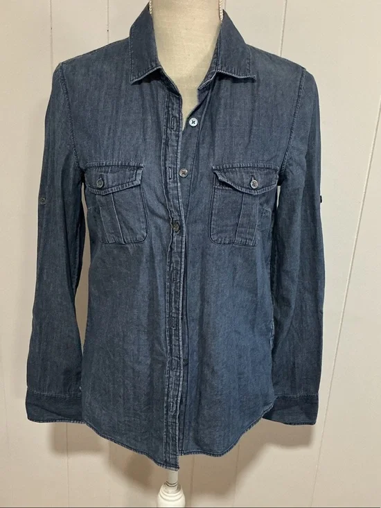 J. Crew Dark Denim Button-Up Shirt