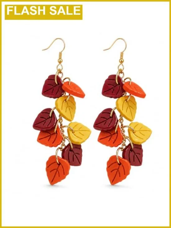 Maple Leaf Dangle Earrings Fall Autumn Jewelry French Hook