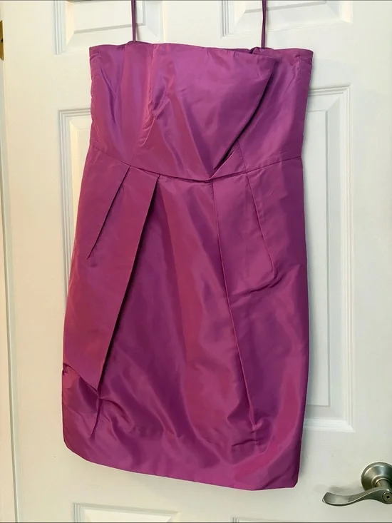 J. Crew Strapless Fuchsia Cocktail Sheen Dress