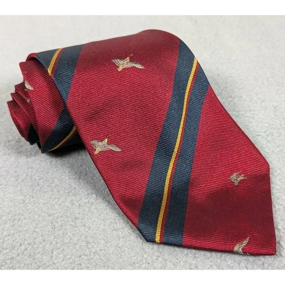 Vintage 1980s Burberrys London Tie Made In England Silk Regimental Stripe Duck