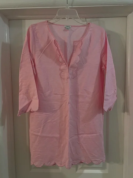 J Crew linen scalloped tunic