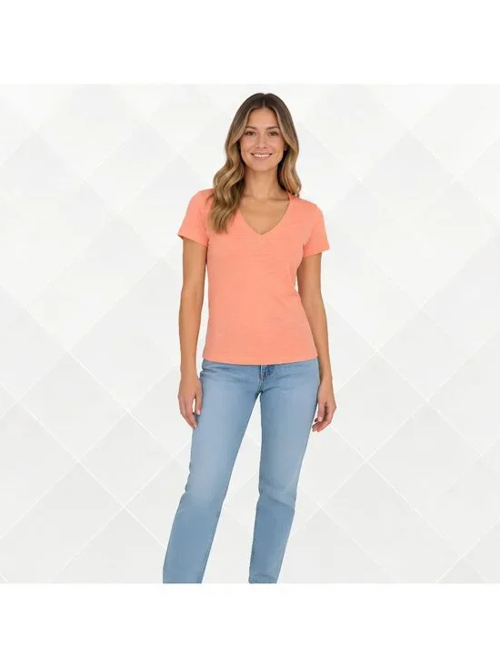 J.Crew Factory Cotton Slub Tee • Size M • NWT • Pale Guava