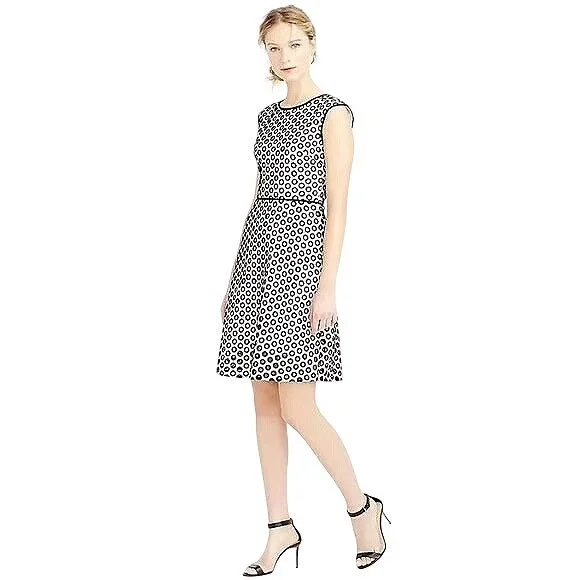 J. Crew Punch Out Eyelet Fit and Flare Dress 4‎ NwOT