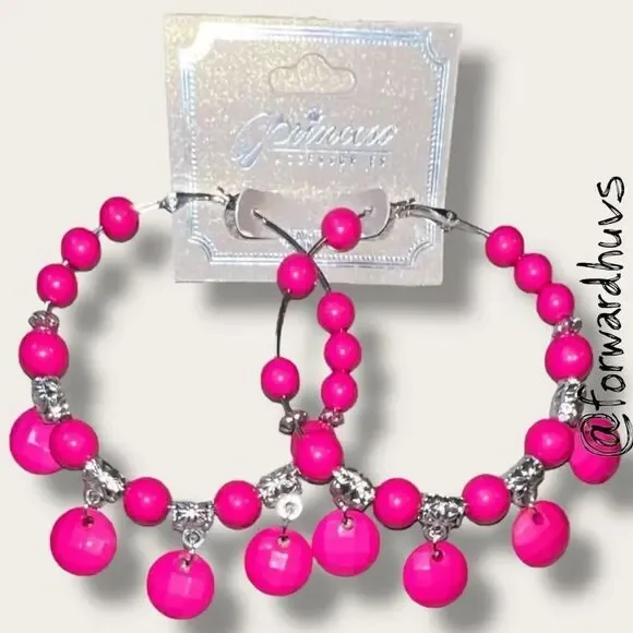 Bundle Sale 3 for $15 | Princess Accessories Pink Hoop Earrings