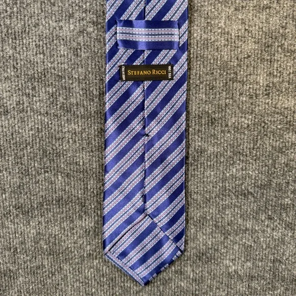 Stefano Ricci Purple Blue Floral Silk Men Tie 3.5