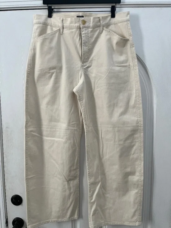 J Crew Off-White Wide Leg Jeans (32)