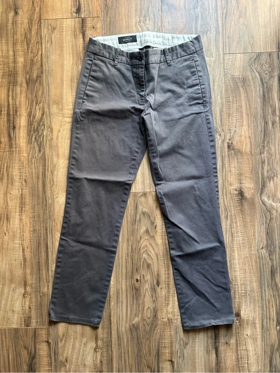 J.Crew Bennett Chino Pants Gray Flat Front Cotton Trousers Size 4
