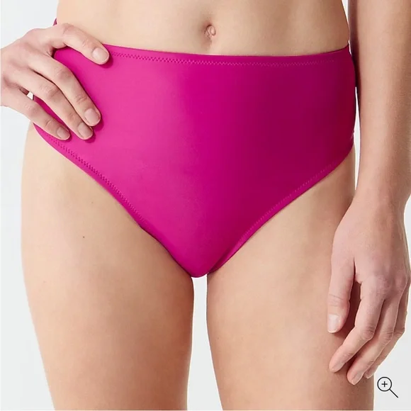 NWT J.Crew High Rise Full Coverage‎ Bikini Bottom Magenta Orchid XS Beach Resort
