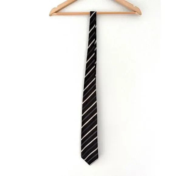 Banana Republic Brown Blue Striped Tie 100% Silk