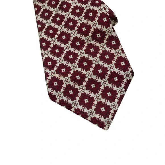Briar Tie Mens One Size Red Geometric Jacquard‎ Classic Dress Necktie Business