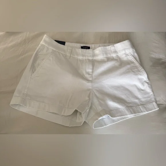 J. Crew Women's White Cotton Chino Bermuda Shorts