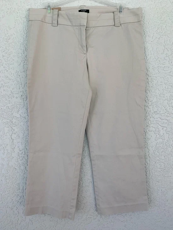 J. Crew Straight-Leg Chino Pants city fit cropped in Light Tan size 8