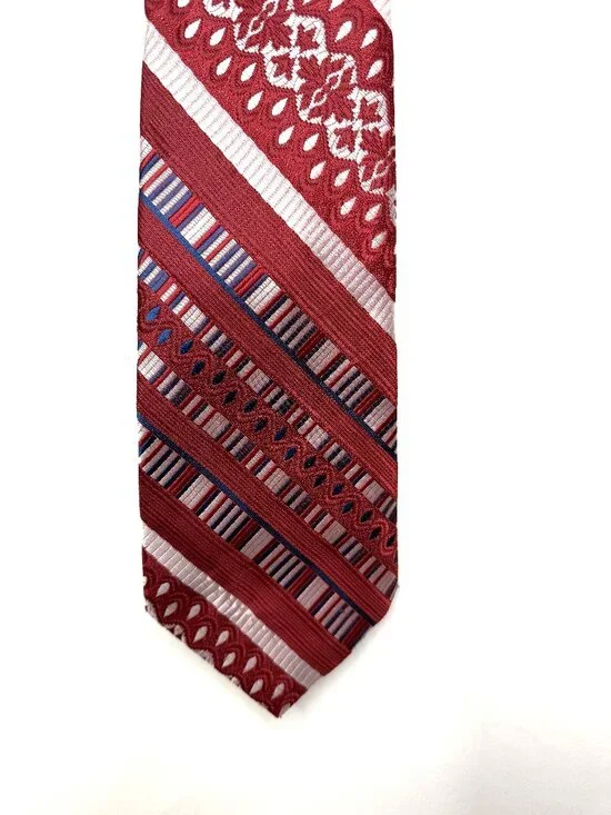 Vintage Armando Collection 1970’s Mens Neck Tie 4 ¼” Wide Red Blue Gray Necktie